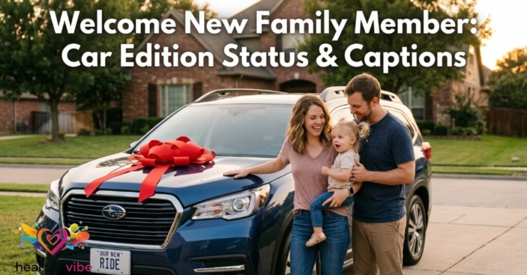 Welcome New Family Member Car Edition Status & Captions