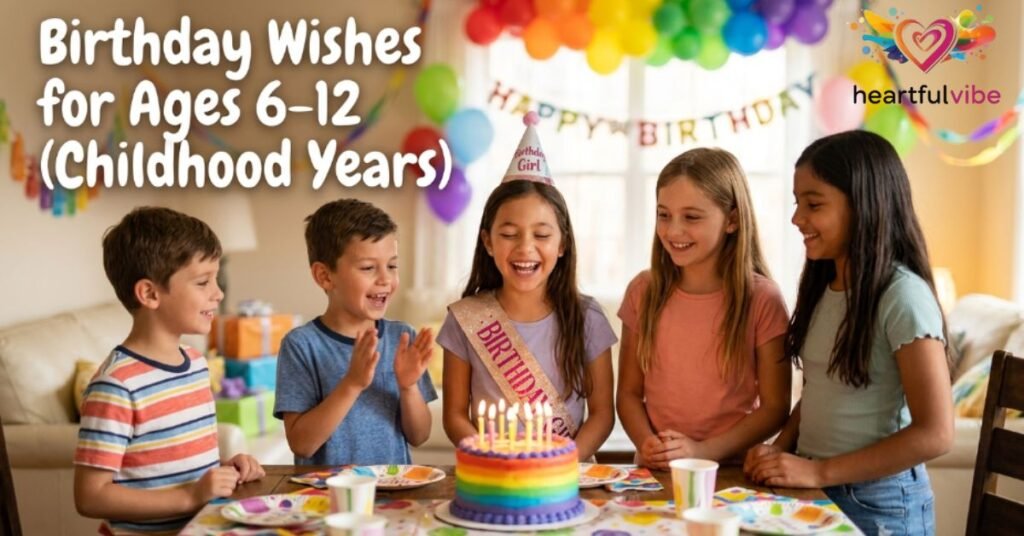 Birthday Wishes for Ages 6–12 (Childhood Years)