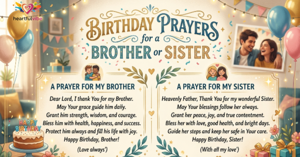 Birthday Prayers for a Brother or Sister