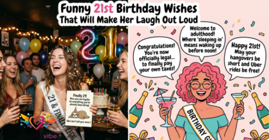 Funny 21st Birthday Wishes That Will Make Her Laugh Out Loud