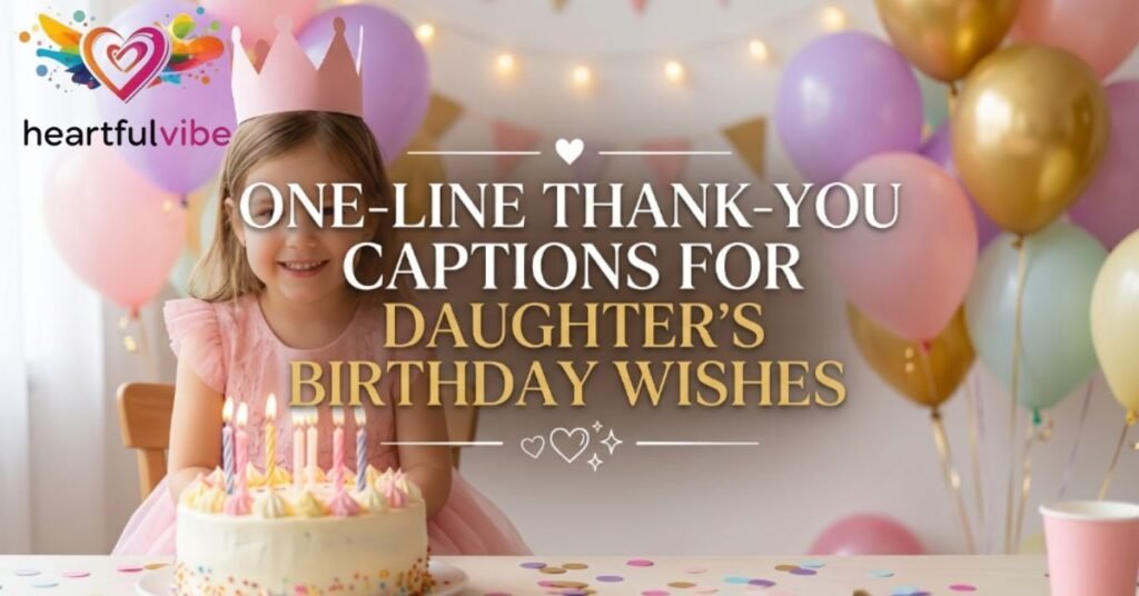 One-Line Thank-You Captions for Daughter's Birthday Wishes