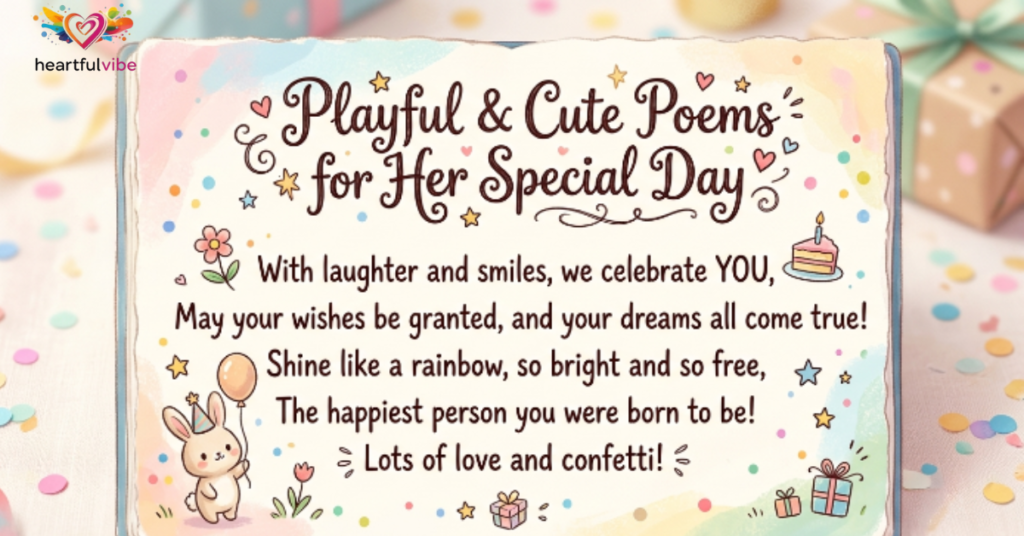 Playful and Cute Poems for Her Special Day