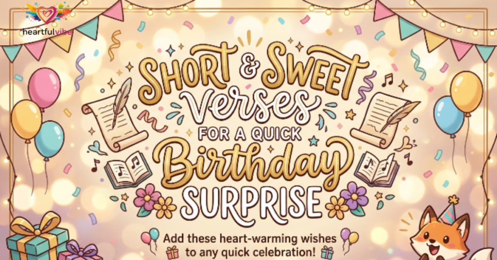 Short and Sweet Verses for a Quick Birthday Surprise