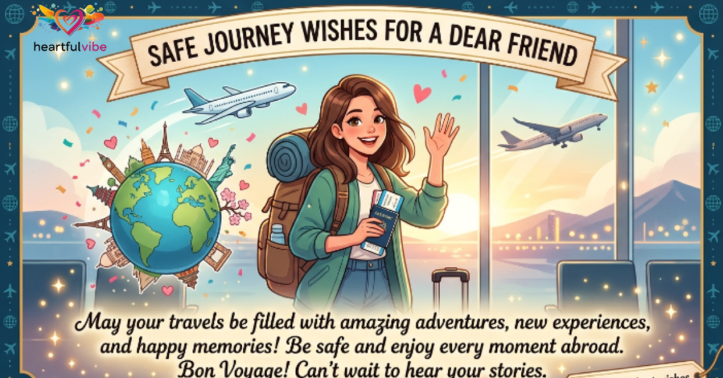 Safe Journey Wishes for Friend Traveling Abroad