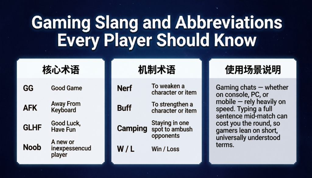 Gaming Slang and Abbreviations Every Player Should Know